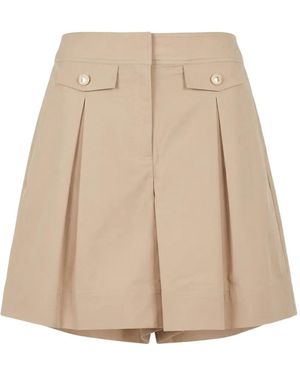 Twinset Pleat Pocket Shorts - Natural