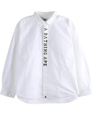 A Bathing Ape Camicia Con Logo - Bianco