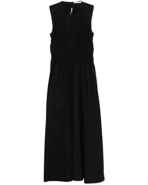 Cecilie Bahnsen Christy Shirred Midi Dress - Black
