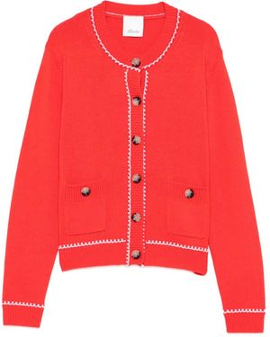 Allude Patch-Pocket Cardigan - Red