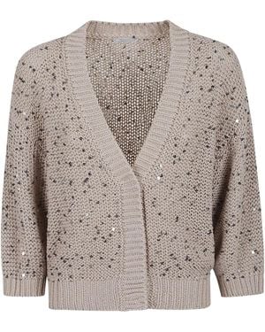 Peserico Sequin-Detail Cardigan - Grey