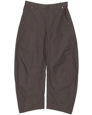 CROQUIS Rivet-Trim Barrel Trousers - Grey