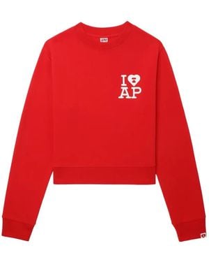 A Bathing Ape Logo Graphic Jumper - Red