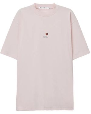 Alexander Wang Short Sleeve T-Shirt W/ Valentines Graphic - Pink
