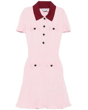 Self-Portrait Embellished Ribbed Mini Dress - Pink