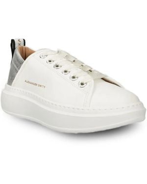 Alexander Smith Wembley Metallic-Panel Trainers - White