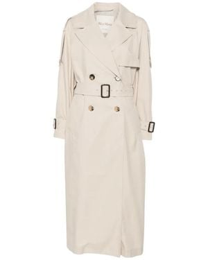 Max Mara Coro Double-Breasted Belted Trench Coat - White