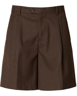 SELECTED Pleated Shorts - Brown