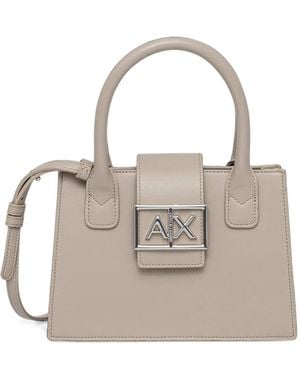 ARMANI EXCHANGE Logo-Plaque Tote Bag - Natural