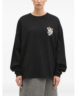 Undercover Graphic-Print Long-Sleeve Top - Black