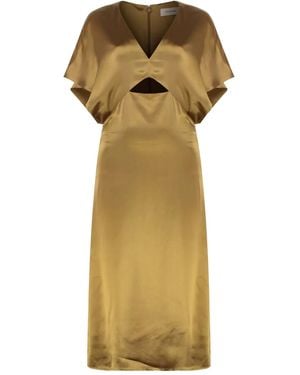 Yves Salomon Cut-Out Midi Dress - Yellow