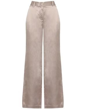 Panicale Satin-Finish Wide-Leg Trousers - Natural