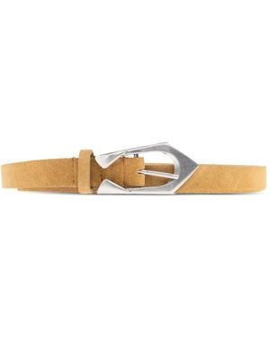 IRO Suede-Finish Buckle-Fastening Belt - Natural