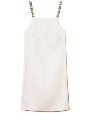 Twinset Abito Corto Con Cristalli - Bianco