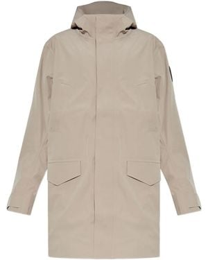 Canada Goose Logo-Patch Parka Coat - Natural