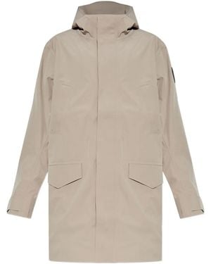 Canada Goose Logo-Patch Parka Coat - Natural
