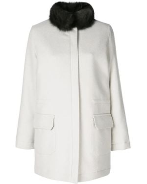 Manzoni 24 Luxurious Trimmed Coat - White