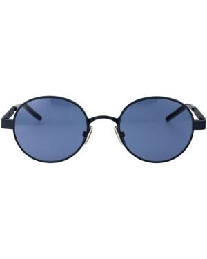 Givenchy Occhiali Tondi Con Logo Inciso - Blu