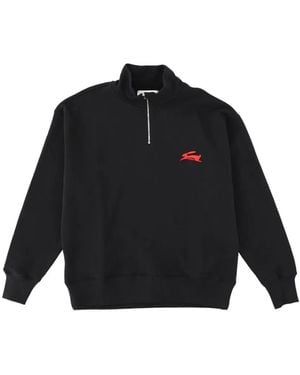 MSGM Sudadera Con Media Cremallera - Negro