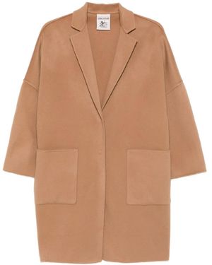 Semicouture Patch-Pockets Coat - Natural