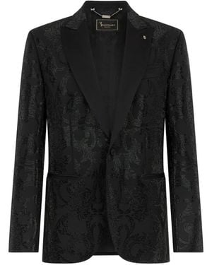 Billionaire Brocade Strass Blazer - Black