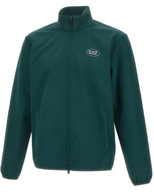 EA7 Zip-Fastening Logo-Print Sweatshirt - Green