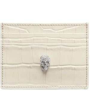 Philipp Plein Crocodile-Print Cardholder - Natural