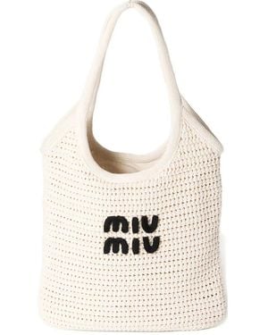 Miu Miu Borsa Tote Ivy Media - Bianco