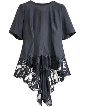 McQueen Lace Short-Sleeved Blouse - Blue