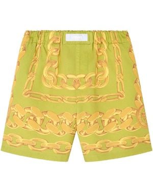 Versace Elastic Waist Shorts - Yellow