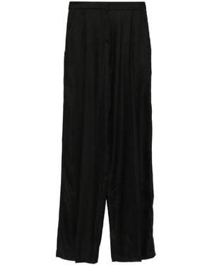Elisabetta Franchi Linen-Blend Trousers - Black