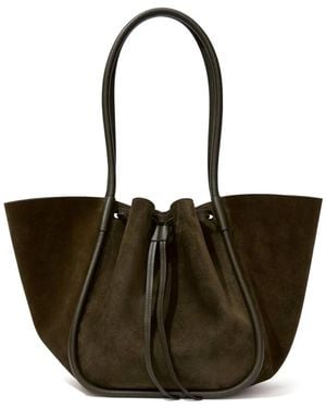 Proenza Schouler Ruched スエード ハンドバッグ L - ブラウン