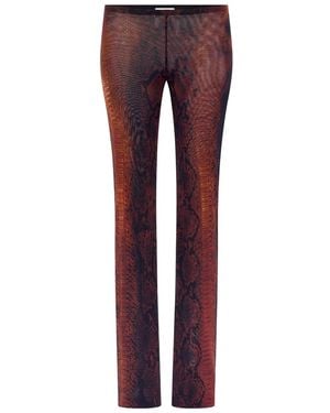 Jean Paul Gaultier Mesh Printed Python Trousers - Red