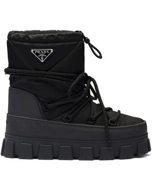 Prada Winter Nylon Platform Boots - Black