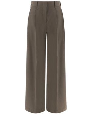 Paul & Shark Pleated Palazzo Pants - Grey