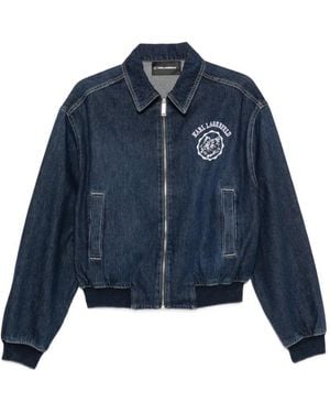 KARL LAGERFELD Ikon Zip-Up Jacket - Blue