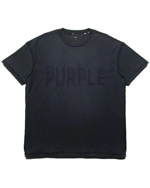Purple Brand Layered-Effect Logo-Print T-Shirt - Blue