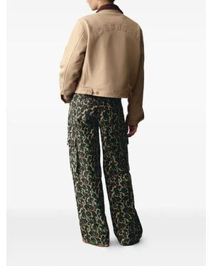ICECREAM Appliqued Corduroy-Collar Jacket - White