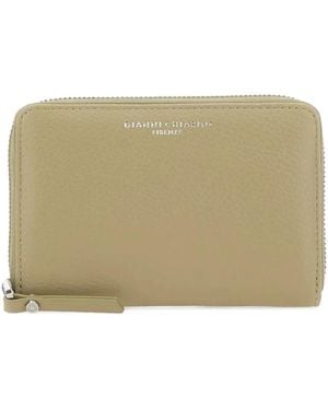 Gianni Chiarini Grain Pebbled Zip Wallet - Natural