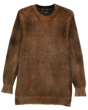 Avant Toi Brushed Crew-Neck Sweater - Brown
