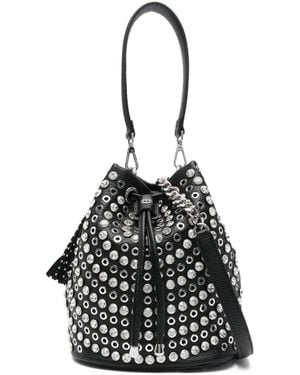 La Carrie Embellished Tassel Bucket Bag - Black