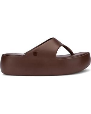 Melissa Sandali Slides Con Plateau - Marrone