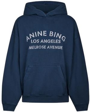 Anine Bing Harvey Sweatshirt Melrose Stencil - Blue