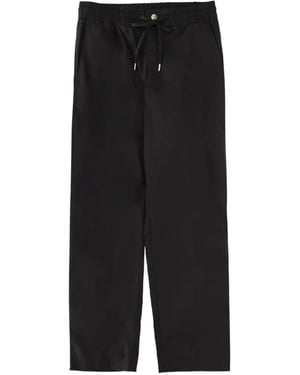 Versace Jeans Couture Drawstring Logo-Plaque Trousers - Black