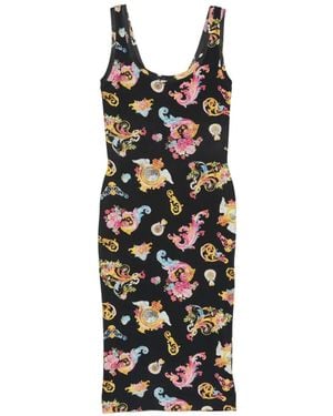 Versace Jeans Couture Baroque-Print Sleeveless Midi Dress - White