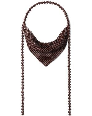 Lemaire Beaded Bandana-Style Necklace - Brown