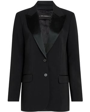 Karl Lagerfeld Elongated Blazer - Black