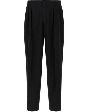 Cellar Door Pleated Pin-Tuck Trousers - Black