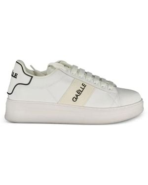 Gaelle Paris Logo-Print Lace-Up Trainers - White