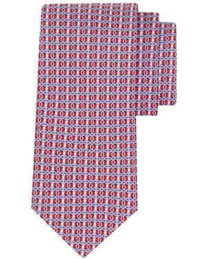 Ferragamo Gancini Chain Print Silk Tie - Purple